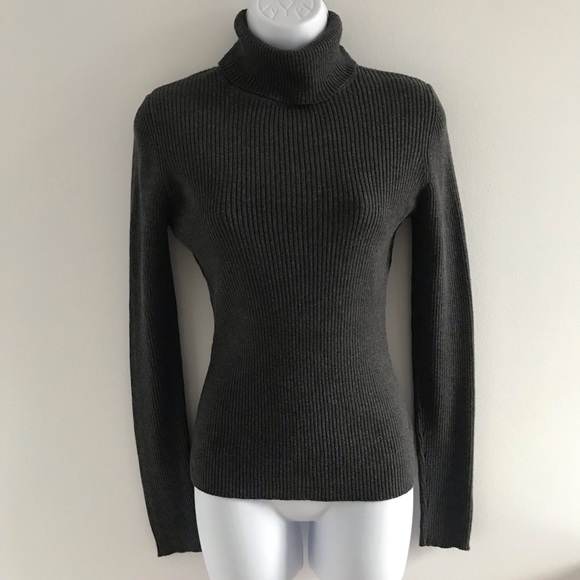 NWOT Jacob Grey Ribbed Turtle Neck Winter Long Sleeve Top Vintage 90’s Y2K - Picture 3 of 13